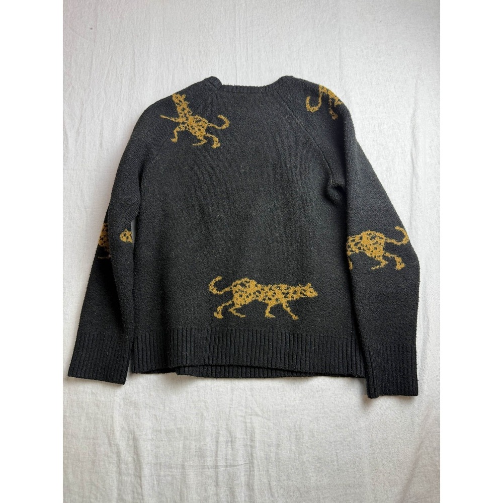 THML Sweater Womens S Cheetah Print Black Gold Mob Wife Boho Glam Indie Sleaze - Picture 7 of 7